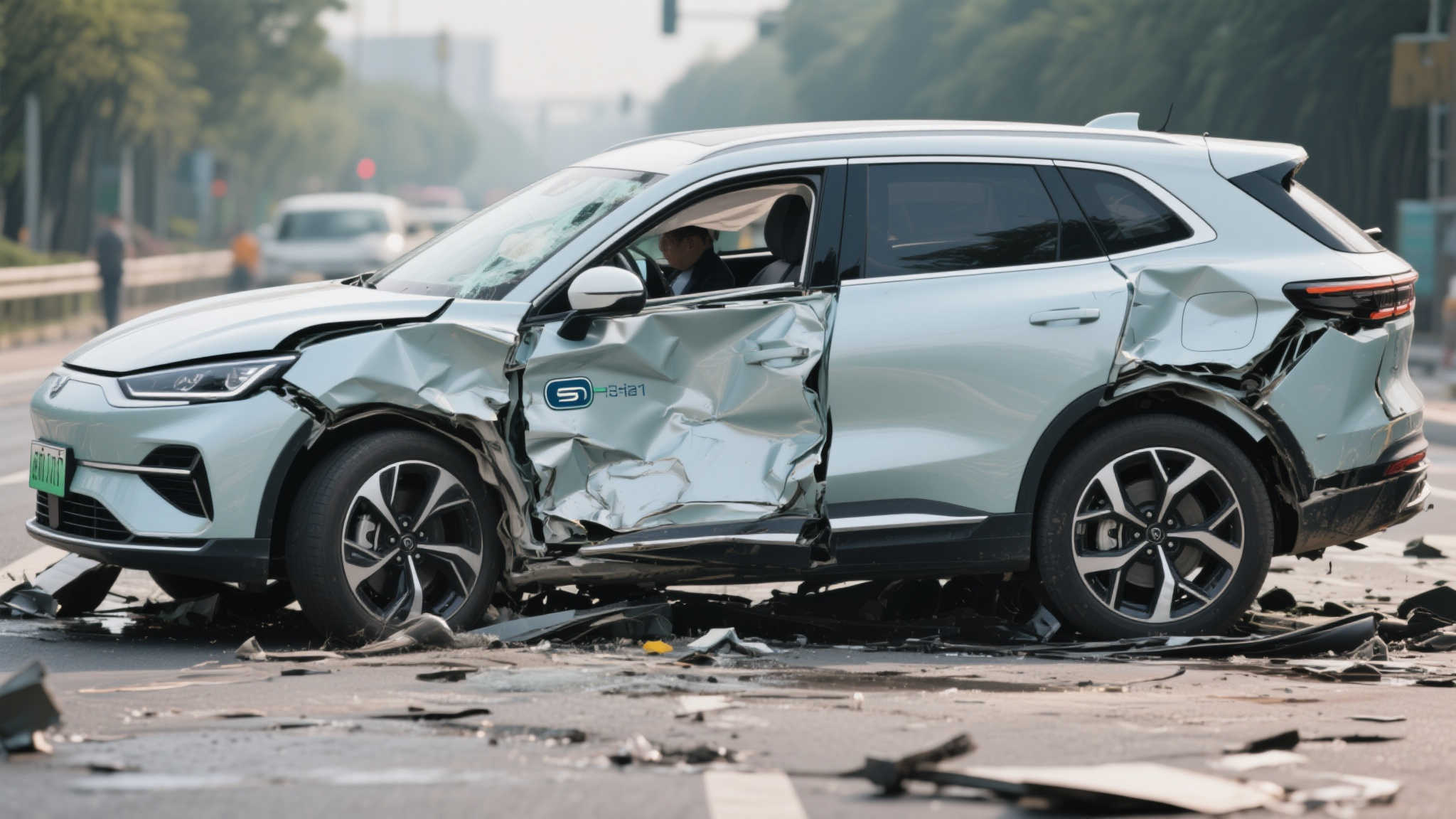 深蓝汽车遭两大货车夹击,车主感慨:死里逃生,感恩生命延续 深蓝汽车遭两大货车夹击,车主感慨:死里逃生,感恩生命延续